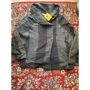 Mao Mam Thailand Black Gray Checked Jacket Women's Size Large NWT